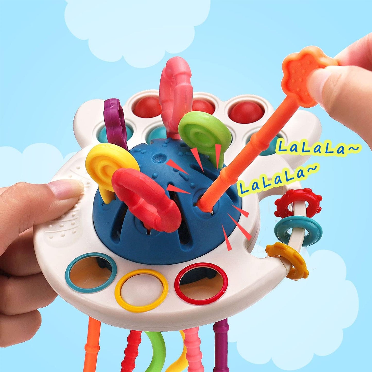 Baby Sensory Montessori Toys for 18 Months Sensory Balls Pull String Toys for Babies Teething Developmental Toy for Boys Girls Christmas Birthday Gifts Infant