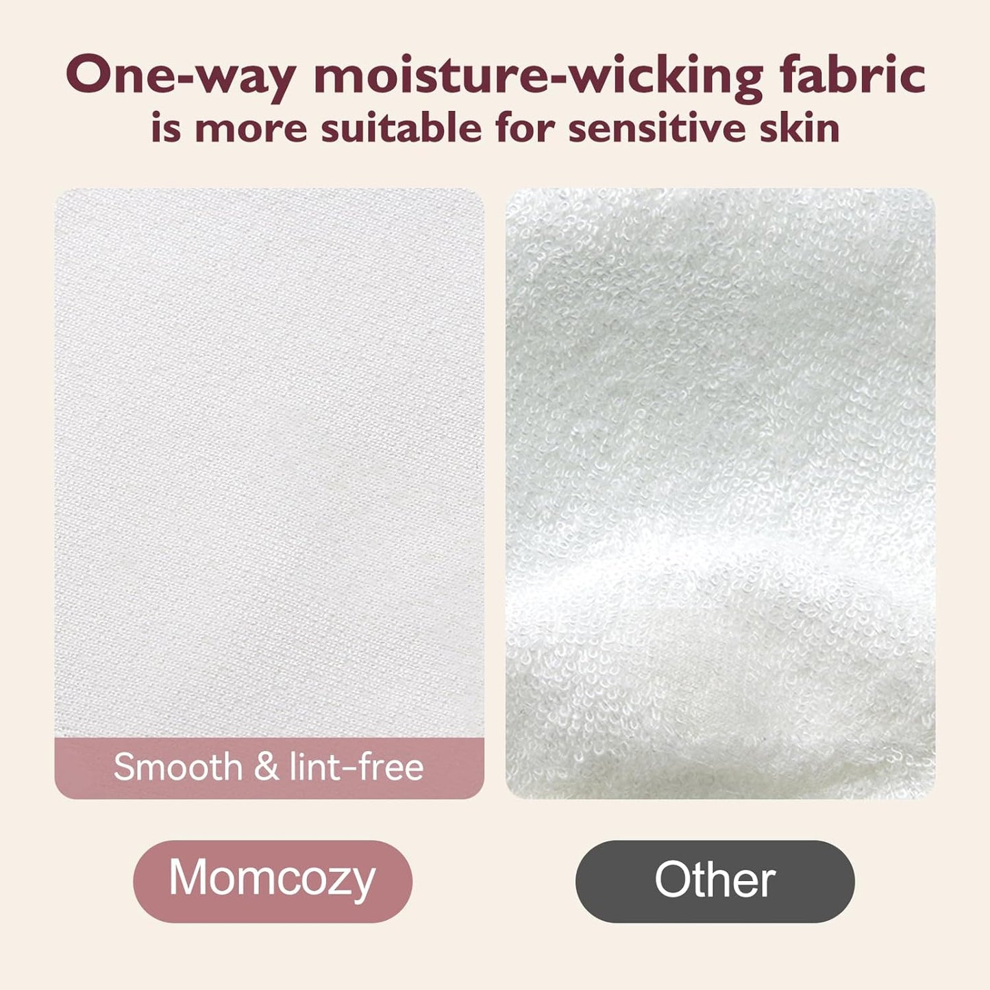 Momcozy Reusable Nursing Pads, Innovative Use of One Way Moisture-Wicking Fabric & 4 - Layer Washable Breast Pads, Super Absorbent and Large Capacity, 6 Pack + Wet and Dry Separation Bag + Wash Bag