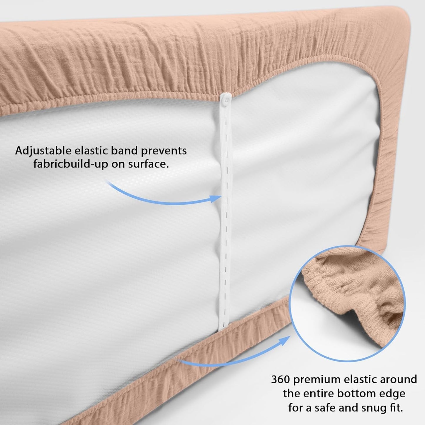 3 Pack Muslin Changing Pad Cover, Solid Changing Table Pad Cover, Soft Breathable Double Layer Boho Changing Pad Sheets Fit for Standard Changing Pad 16" x 32" (Cedar & Peach & Beige)