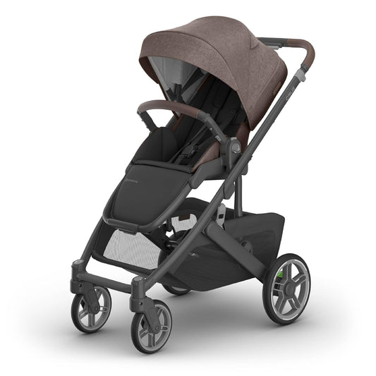 UPPAbaby Cruz V3 Stroller - from Birth + Car Seat Compatible - Full-Size, Reversible Seat - Infant Insert, Bug and Rain Shields Included - Owen (Mocha Mélange/Carbon Frame/Chestnut Leather)