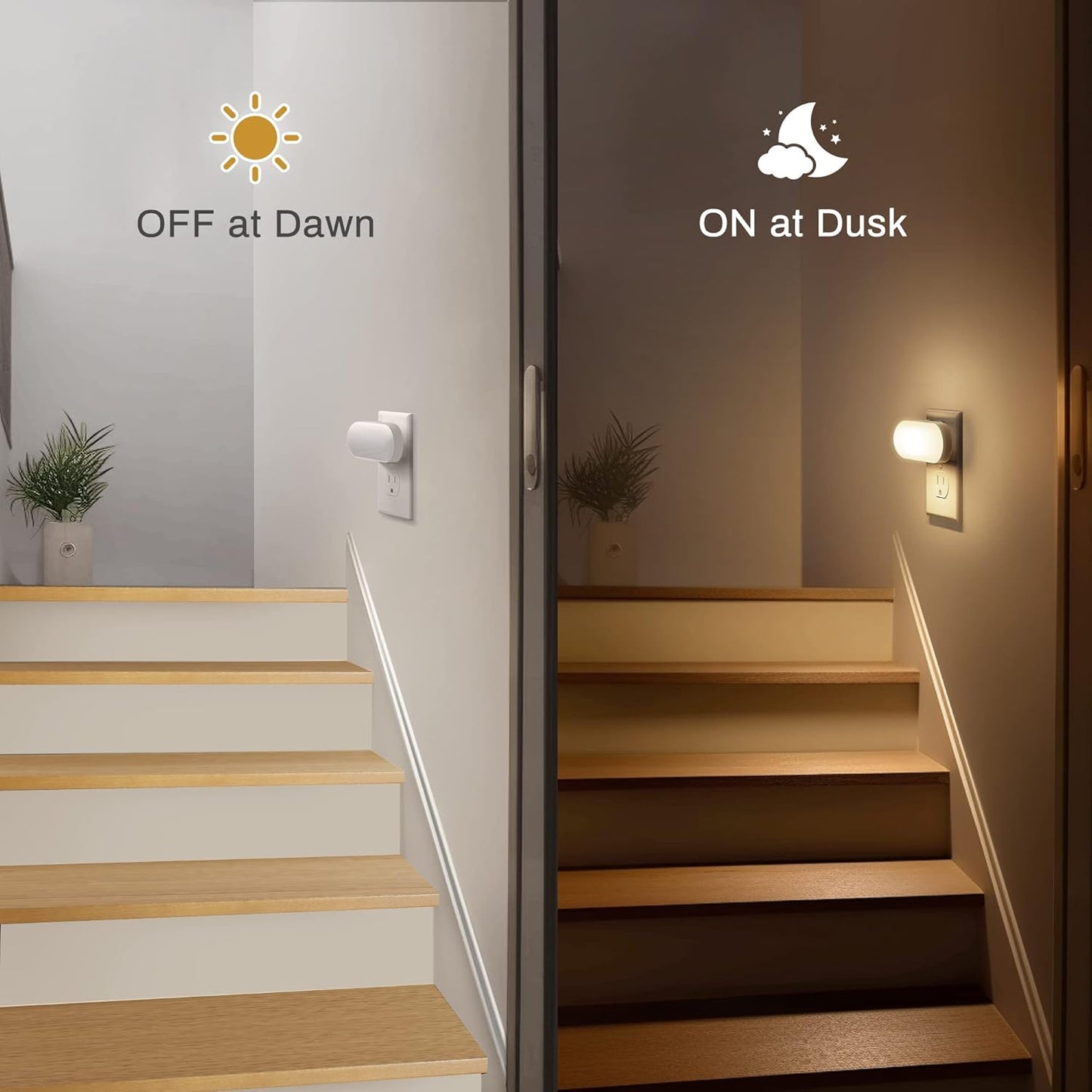 DORESshop Led Night Lights Plug into Wall Soft White, Compact Dimmable Night Light for Nursery 4Pack for Bedroom, Kids Room, Bathroom