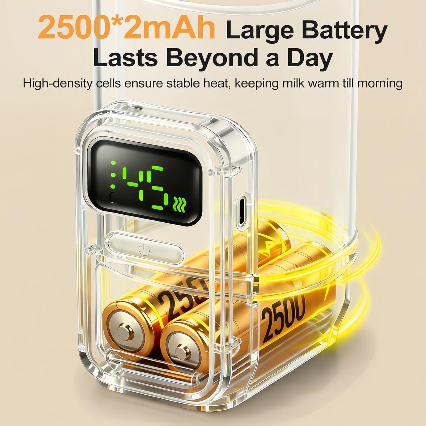 Portable Outdoor Travel Bottle Warmer Breast Milk & Formula Bottle Warmer Keeps Milk Warm While Feeding On-The-Go Temperature Control Precise Temperature Regulation Locks in Nutrients