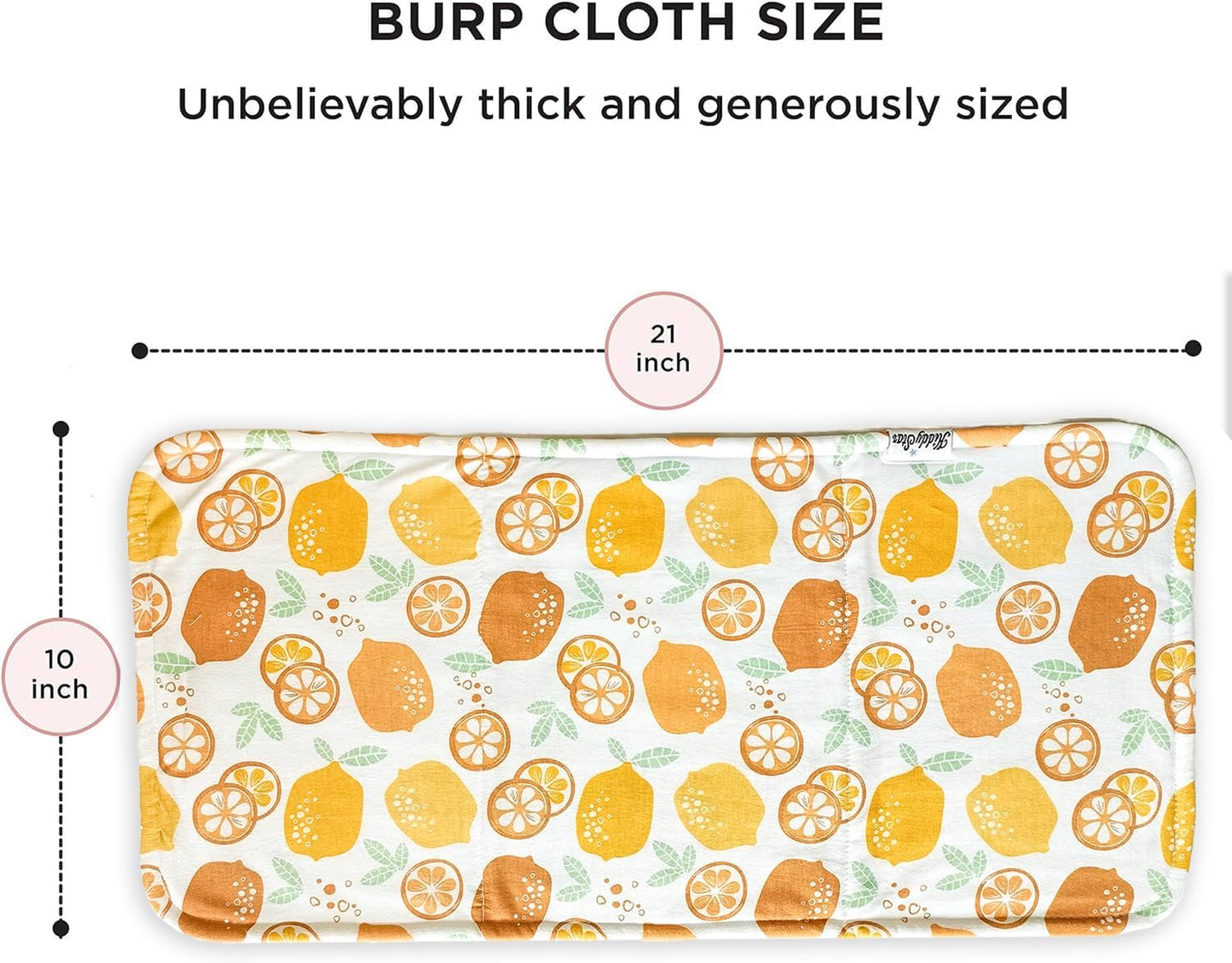 5-Pack Organic Cotton Burp Cloths – Large, Ultra-Soft 3-Layer Towels for Burping, Shoulder & Hand Use, Highly Absorbent