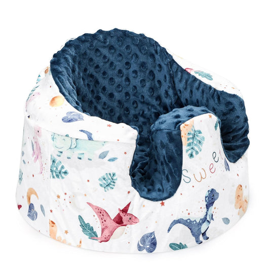 DILIMI Minky Seat Cover Compatible with Bumbo Seat, Removable Ultra Soft Comfortable Warm Seat Slipcover for Baby Girl and Boy, Star Dinosaur