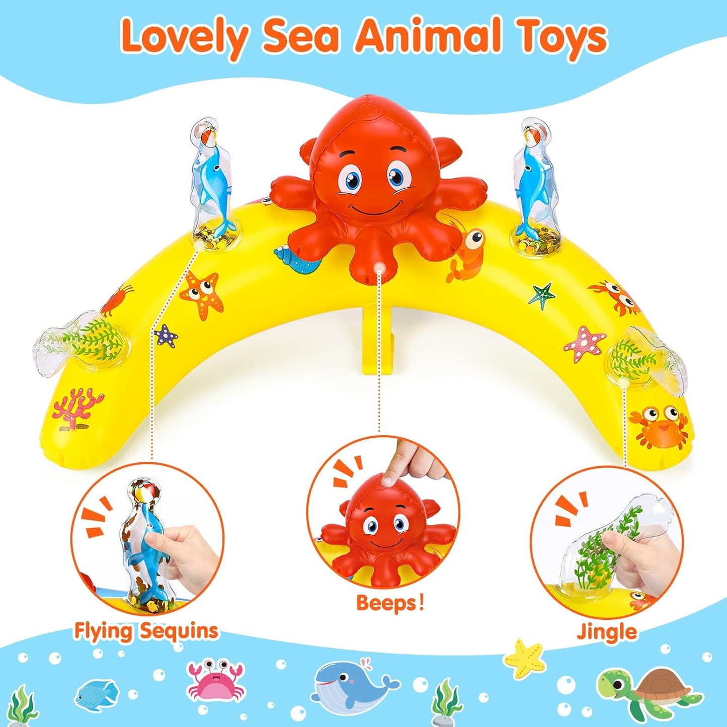 EZIGO Baby Pool Float with Canopy UPF 50+ Sun Protection, Double Air Chambers Infants Swimming Floats with Sound Toys Adjustable Safety Seat Toddler Float for Boys and Girls 6-36 Months