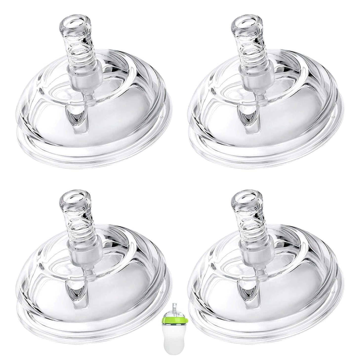 Straw Sippy Cup Nipples for Comotomo Baby Bottles, Transition Cup Food Grade Silicone Soft Nipple, 8m+, Pack of 4
