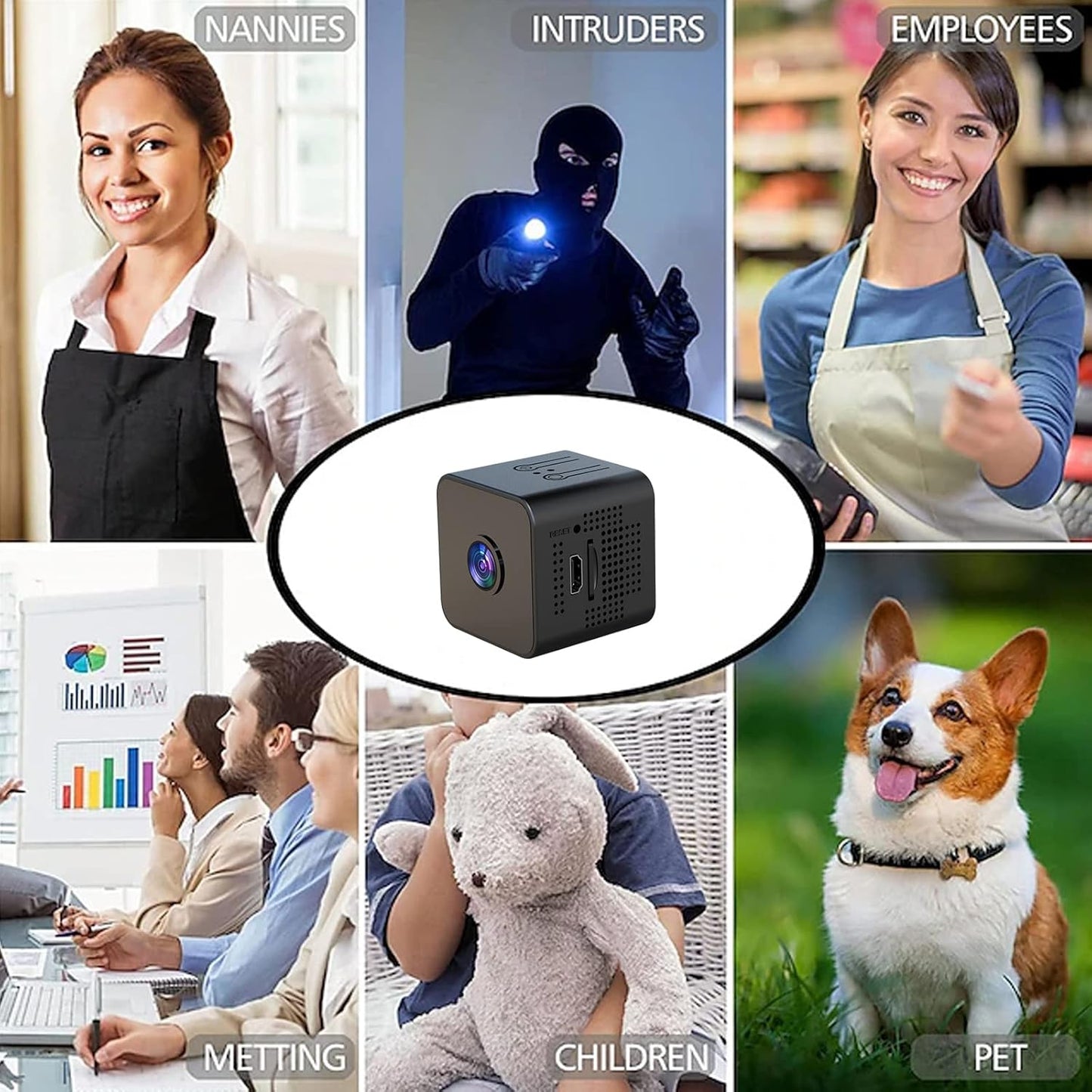 2K Hidden Cameras - Indoor Camer - Nanny Camera - WiFi Wireless Cam - Home Camer for Pet/Baby - with Night Vision - HD Surveillance Cam - Surveillance Cameras with Motion Detection and Night Vision