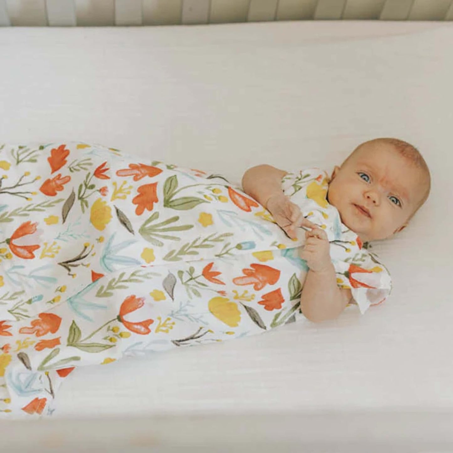 Little Unicorn Premium Crib Sheet | Breathable & Super-Soft Muslin Fabric (White)