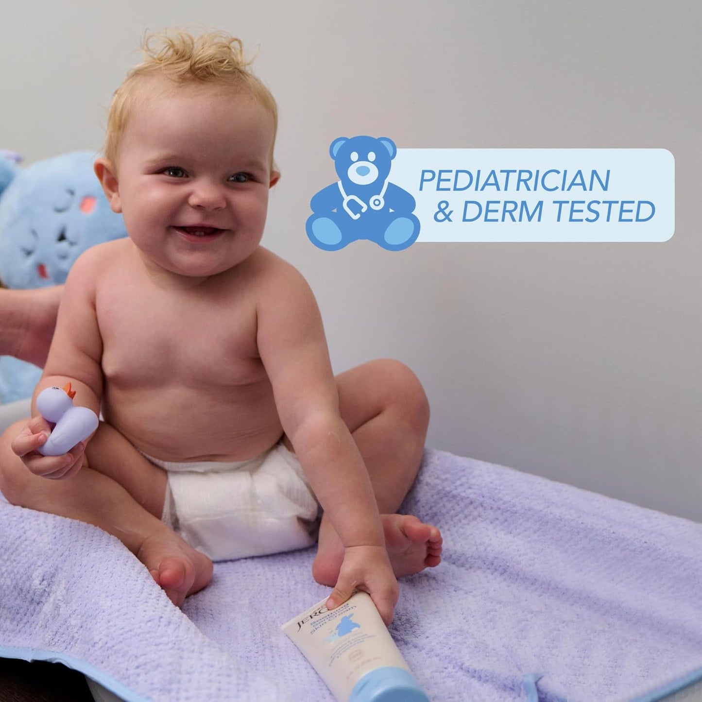 Jergens Baby Soothing Sensitive Skin Cream, Cream for Infant Dry Skin, Baby Cream for Dry Skin, Pediatrician-tested, Fragrance-free, 8 Fl Oz