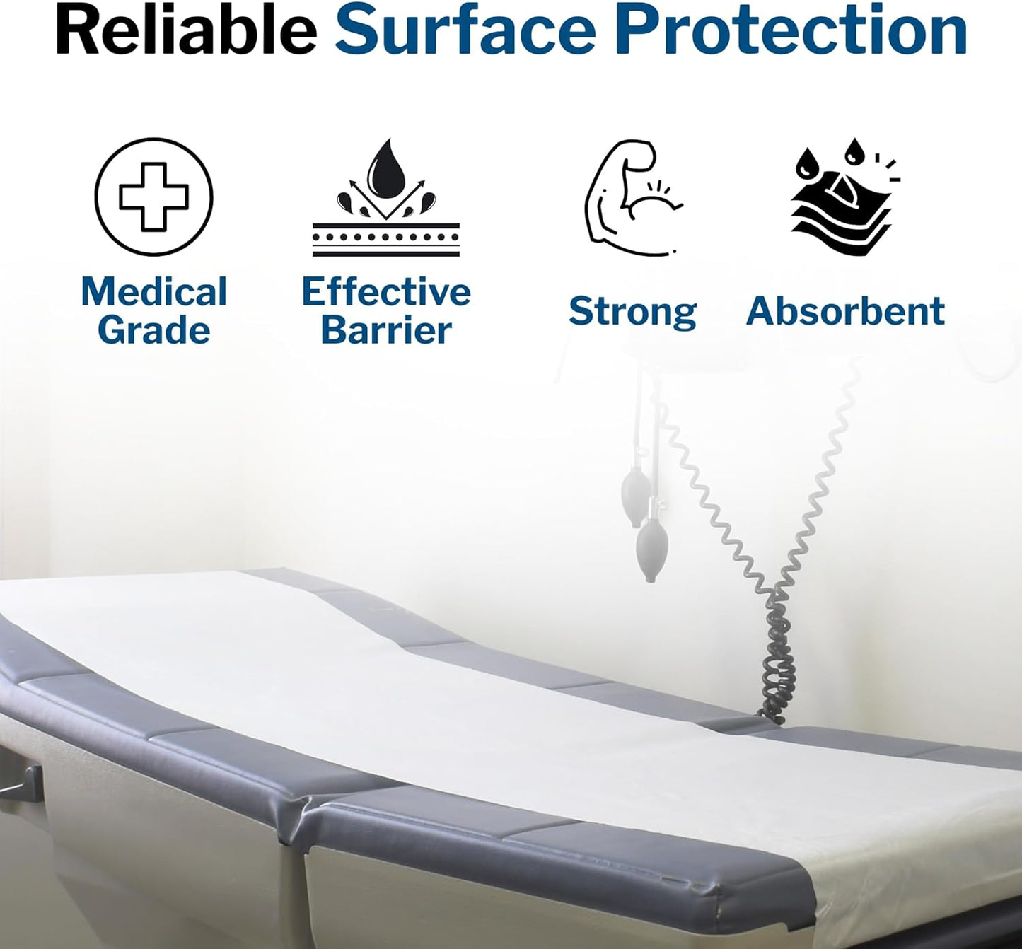 McKesson Medical Exam Table Paper [12 Rolls] – Bed Table Sheet Cover Ideal for Diaper Changing, Waxing, Nursing, Chiropractor, Patternmaking, Tracing - Standard Crepe Paper Roll - White, 18 in x 125