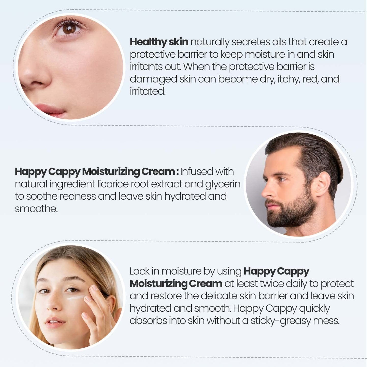 Happy Cappy Dr. Eddie's Moisturizing Cream - Baby Eczema Cream, Eczema Lotion for Kids, Pediatrician-Formulated, Gentle, Paraben Free, Hypoallergenic, Soothes Dry Skin - 12 Fl Oz (Pack of 3)