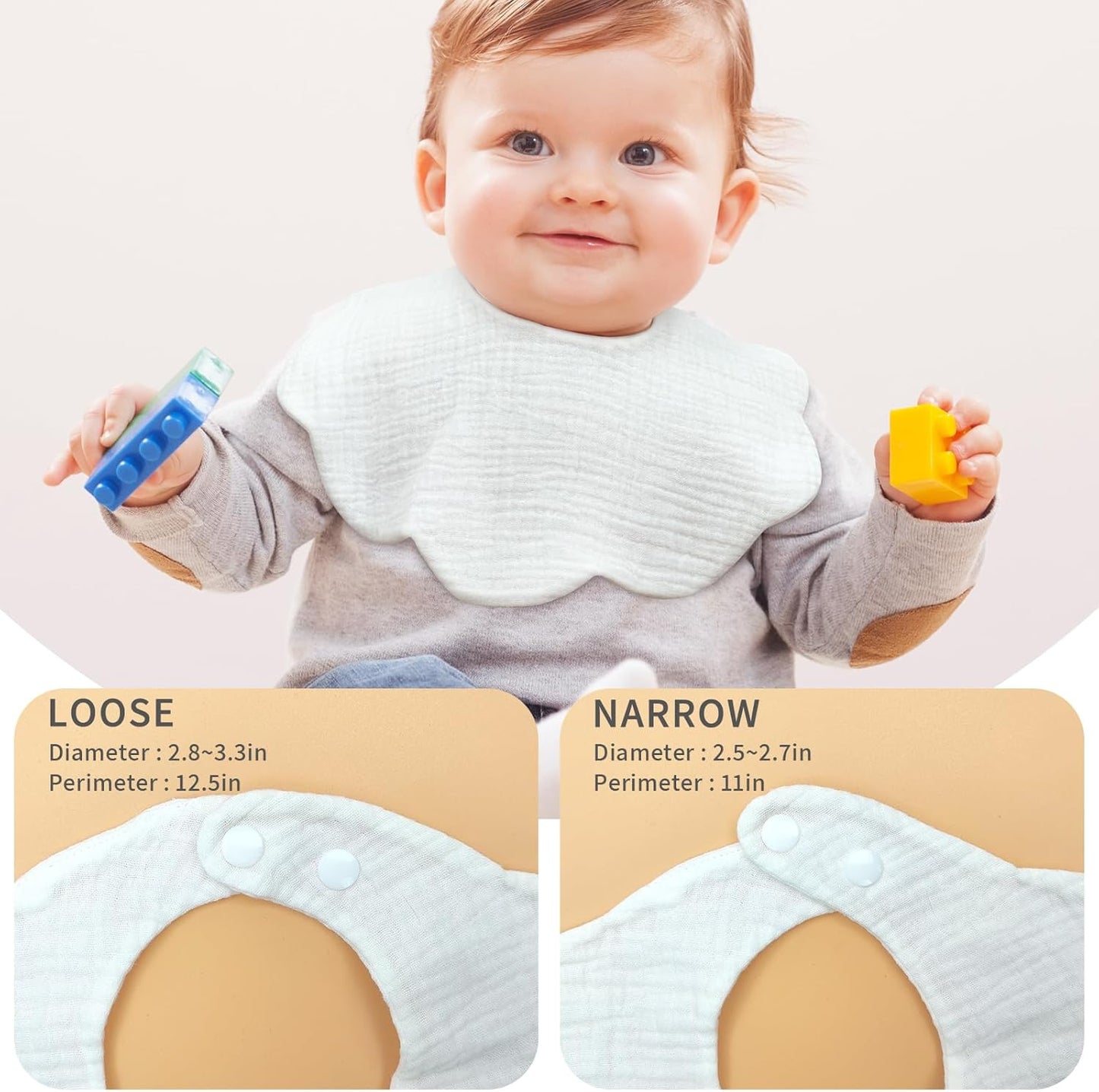 Baby Bibs Muslin Bibs for Baby Girl Boy for Drooling and Teething 10 Pack