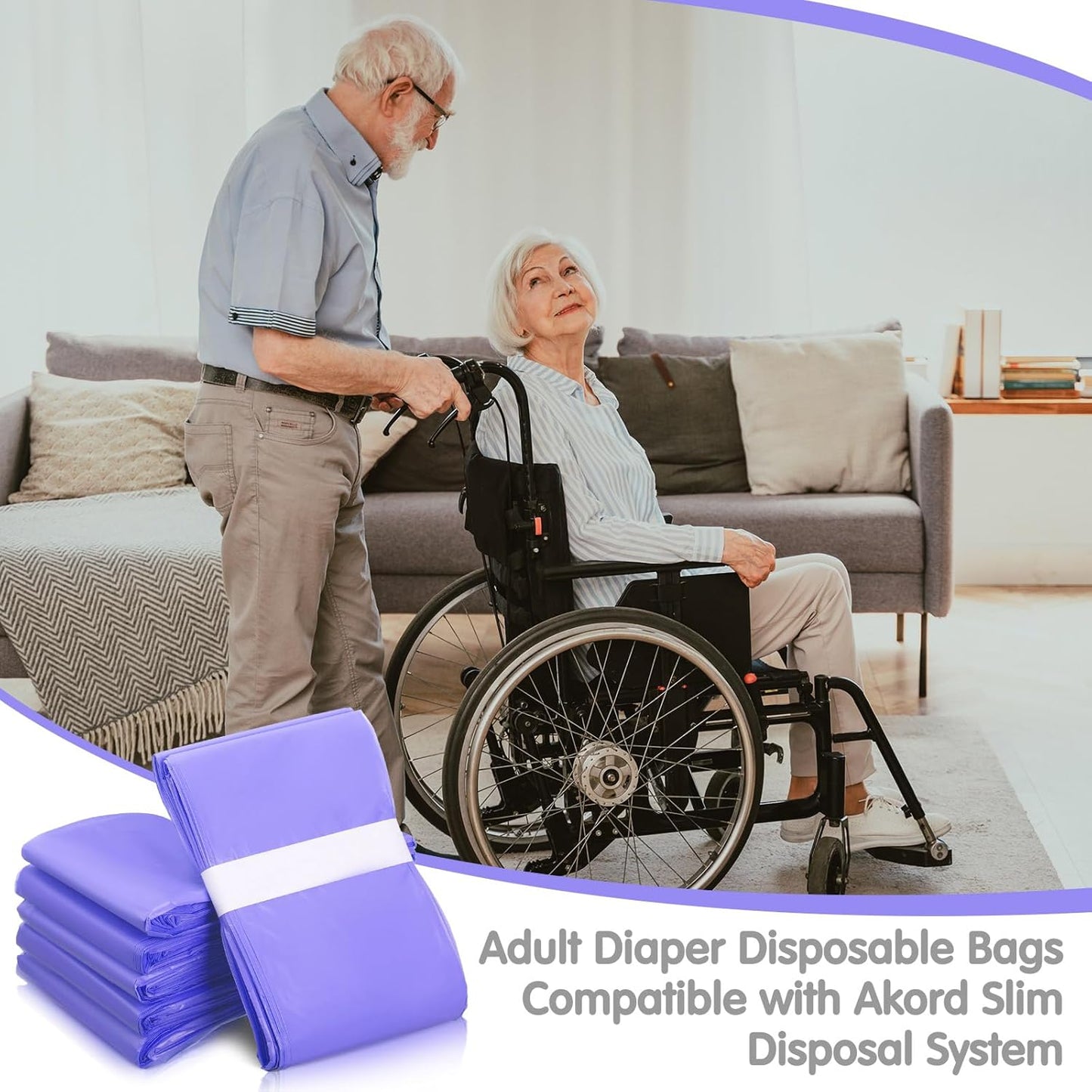 Yeaqee 12 Pack Diaper Disposal Liner Refills Compatible with Janibell Akord 280 Dekor Plus Diaper Pails Extra Thick Pail Refill Liners Adult Scented Odor Resistant Liners Holds up to 7200(Purple)