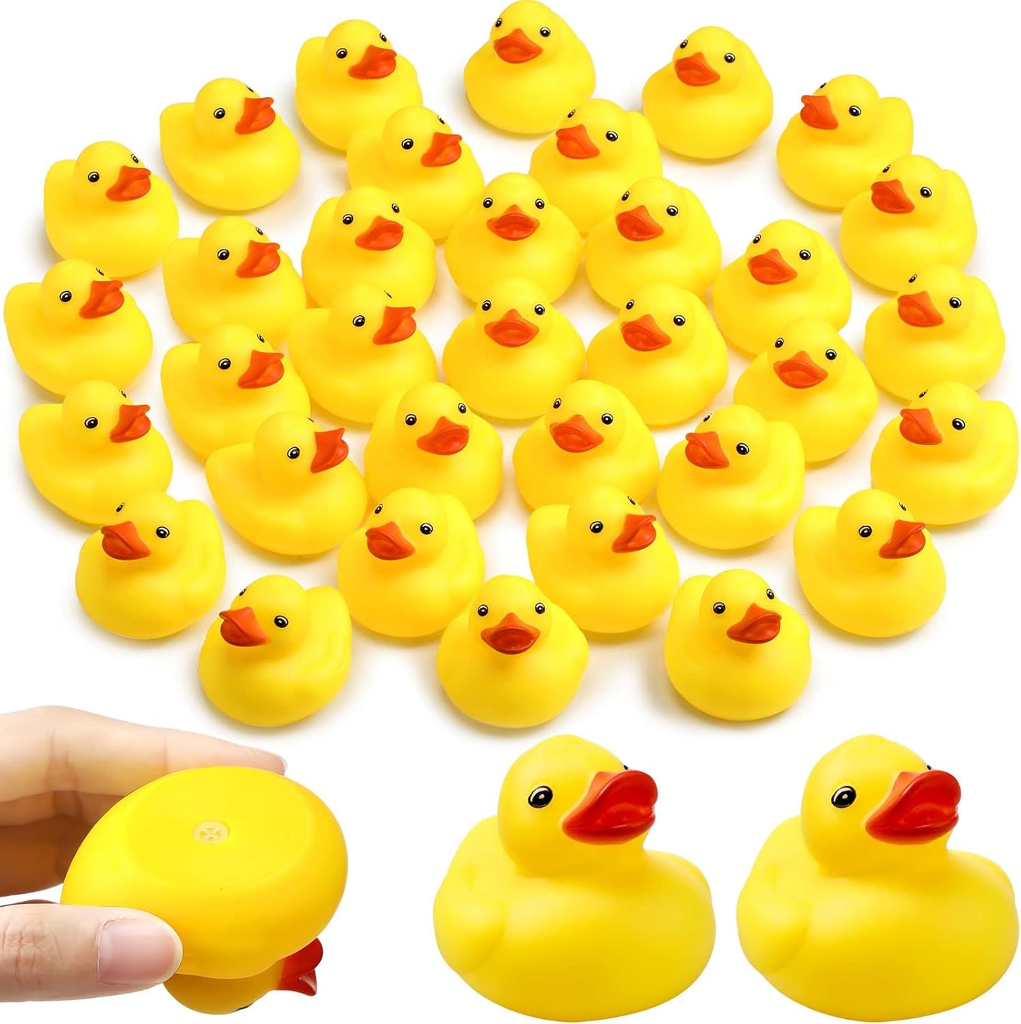 Vinsot 2 Inch Yellow Rubber Duck Bath Toys Large Rubber Ducks Bath Ducks Squeak Bathtub Toys for Birthday Pool Decoration Game Supplies(30 Pcs)