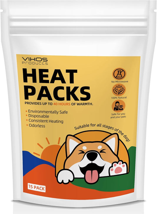 (15-Pack Upgraded Heat Packs for Newborn Puppy, Anxiety Dog Toys Replacement Heat Packs, Disposable Puppy Warmers - Lasting for Approximately 40 Hours
