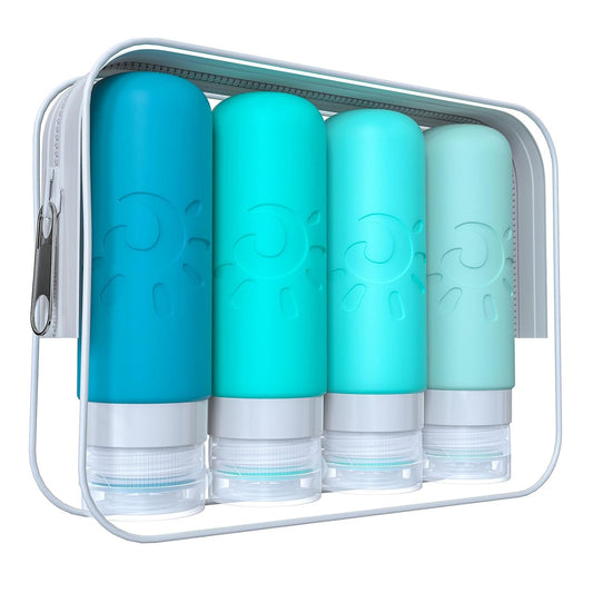 Travel Bottles for Toiletries, TSA Approved Travel Containers 3oz Leak Proof Travel Tubs Refillable Liquid Travel Accessories for Shampoo Conditioner Lotion Body Wash(Multicolored H)