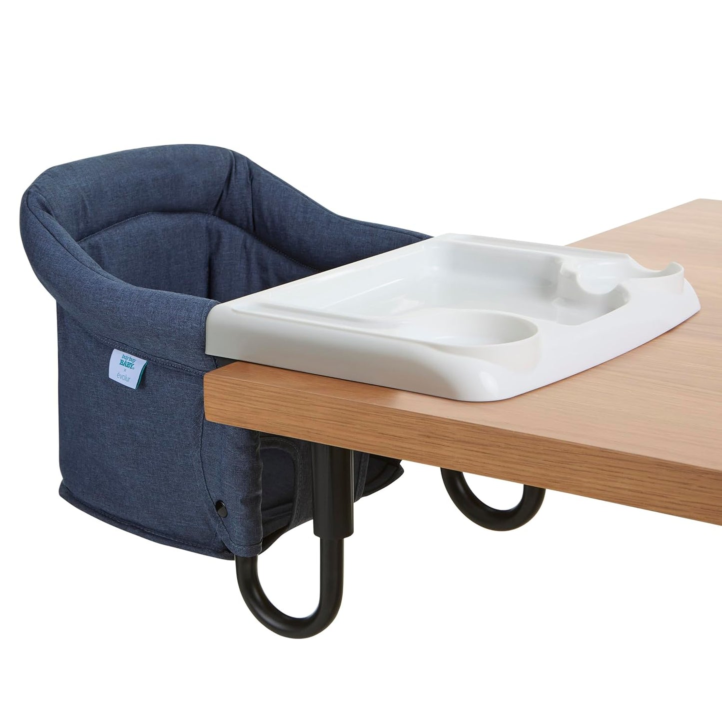 Evolur Clamp-On Comfort Table Chair | Removable & Washable Seat Cover, Dishwasher-Safe Tray, Foldable Design with Carry Bag | Portable High Chair for Babies & Toddlers (6–36 Months)