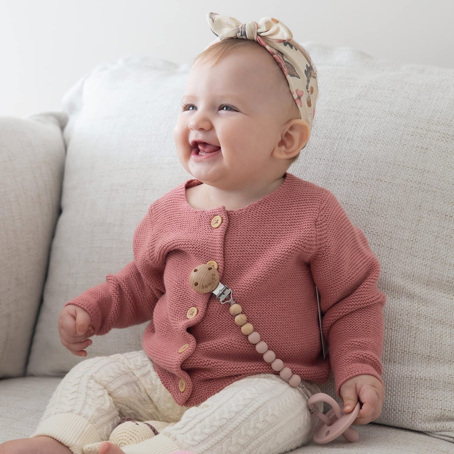 SAMiGO Pacifier Clips Holders Silicone Paci Binky Clips for Baby Boys and Girls - 2 Pack