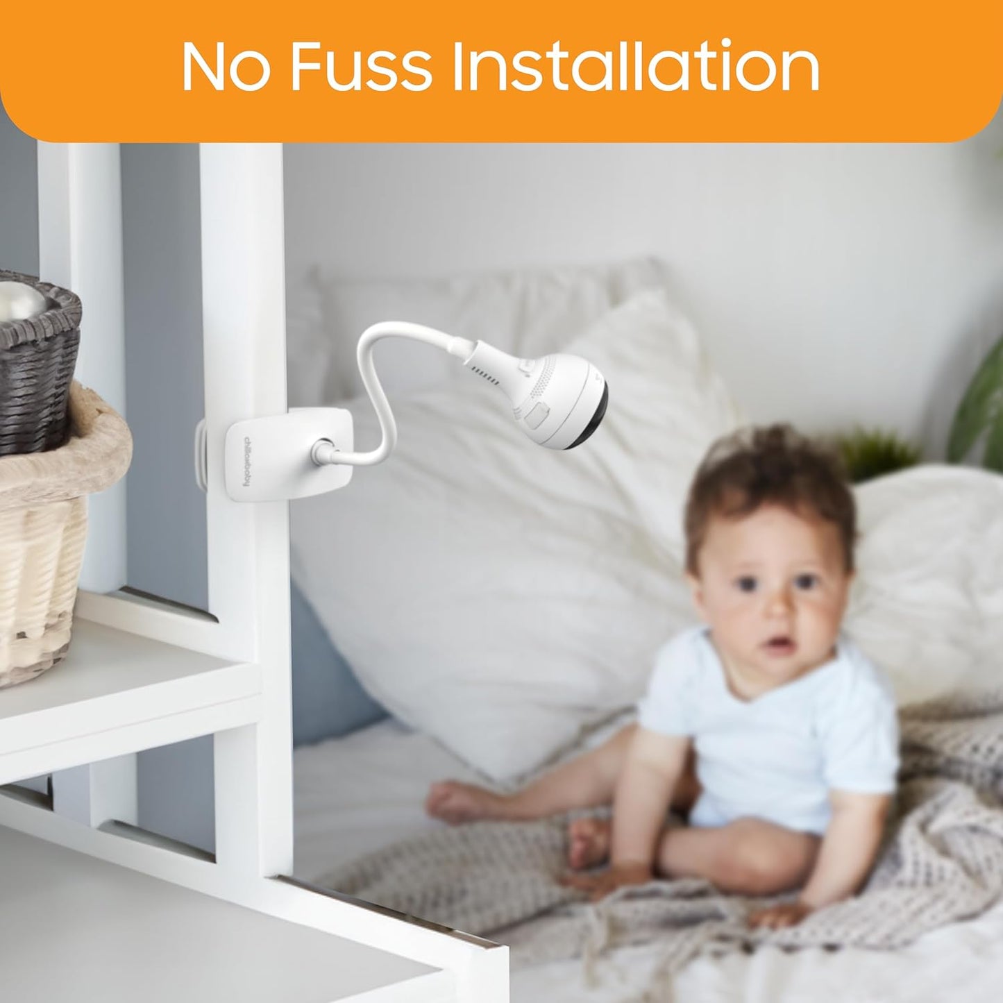 CHILLAX Giraffe Pro Max Baby Monitor, 1080p Full HD Camera with 5” 720p Screen, Privacy Mode, Flexible Gooseneck, Auto-Dimming LED, Two-Way Talk, and Night Vision, Video with Camera and Audio