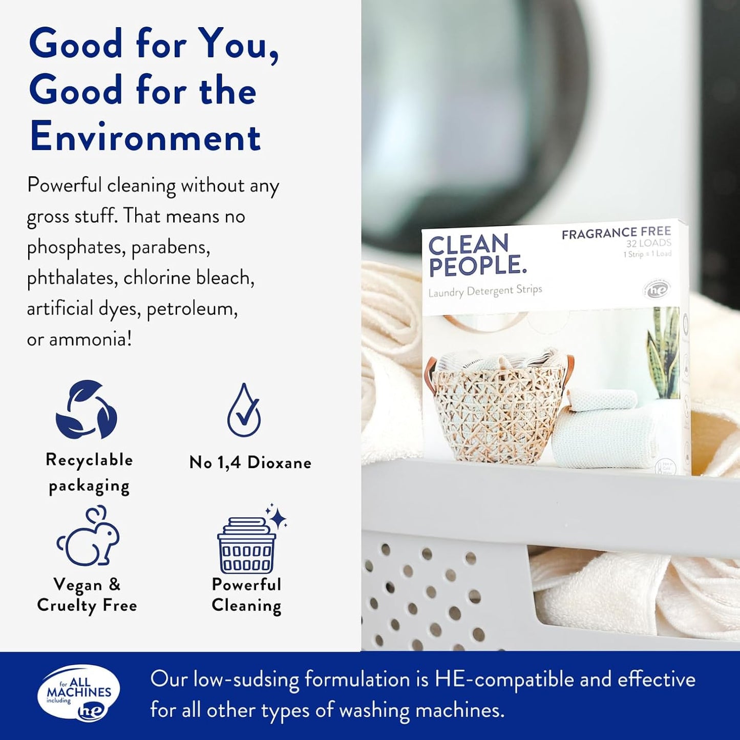 The Clean People Laundry Detergent Sheets - Laundry Soap - Ultra Concentrated, Recyclable Packaging, Stain Fighting - Christmas Morning (96 Count)