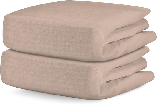 Newton Baby Fitted Single Layer Crib Sheet (2-Pack) - Ultra Breathable and Soft, Organic Cotton, Fits All Standard Cribs, Clay
