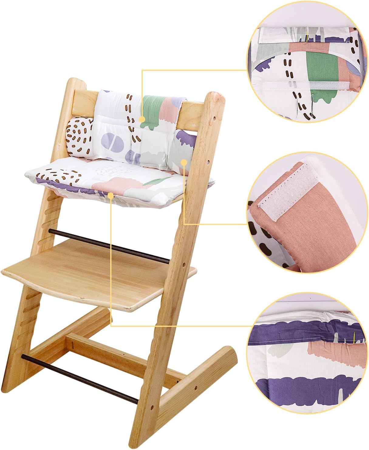 for Stokke High Chair Cushion, Soft and Comfortable for Tripp Trapp High Chair Cushion, for Tripp Trapp Cushion Set Makes It Safer and More Comfortable for Baby to Sit On (Colorful Pattern)
