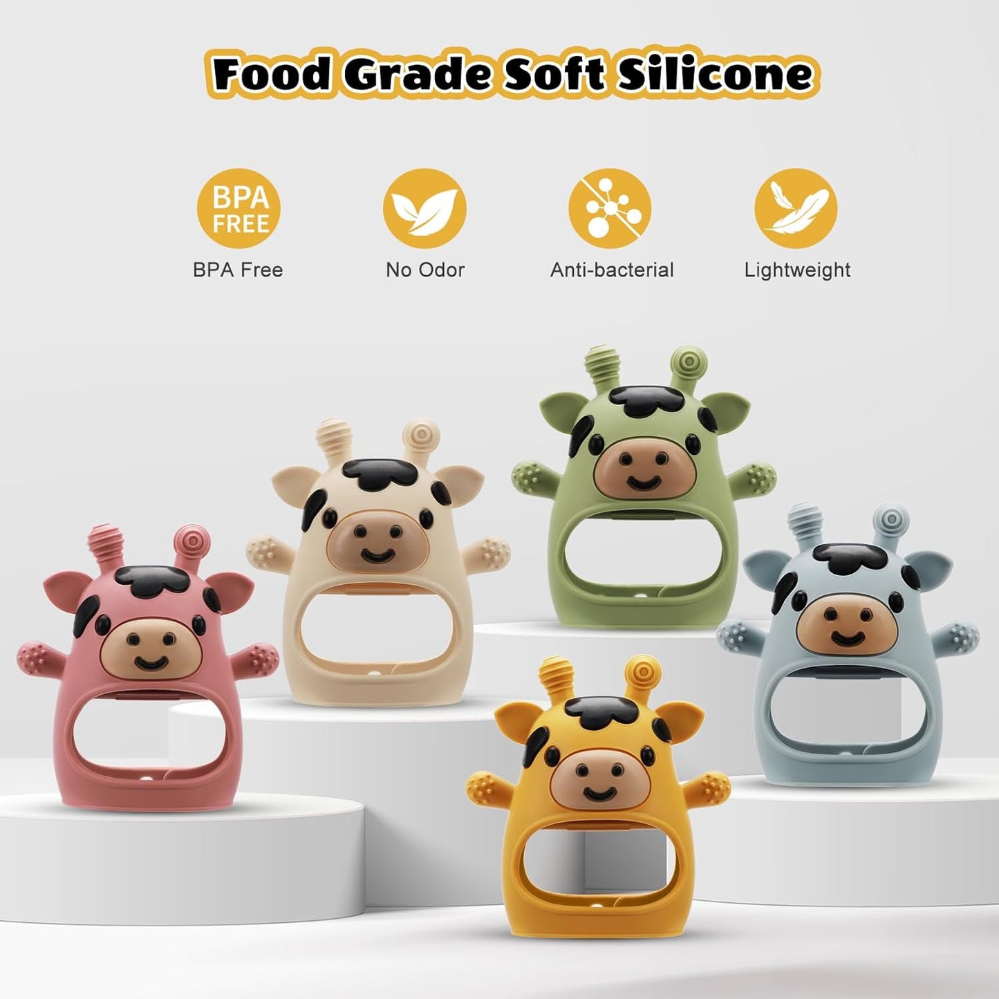 2 Pack Baby Teething Toys for 3-6 6-12 Months, Food Grade Silicone Infant Teether Mitten, Baby Essentials Teething Relief, Newborn Essentials Chew Toys for Sucking Needs