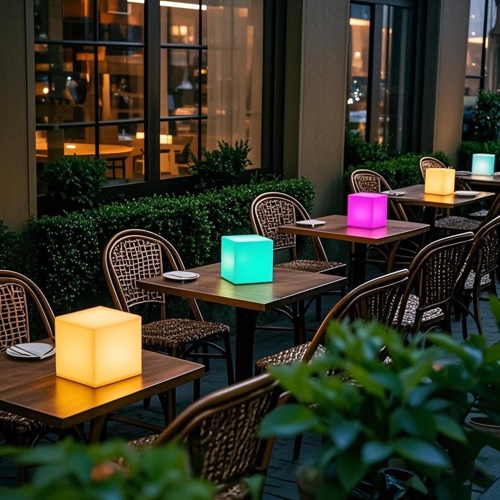 6-inch LED Cube Light, RGB 16 Colors Tesseract Cube w/Remote, Cordless Cosmic Cubes LED Mood Lamp, Waterproof Rechargeable Beside Night Light for Home Nursery Party Decor & Gift