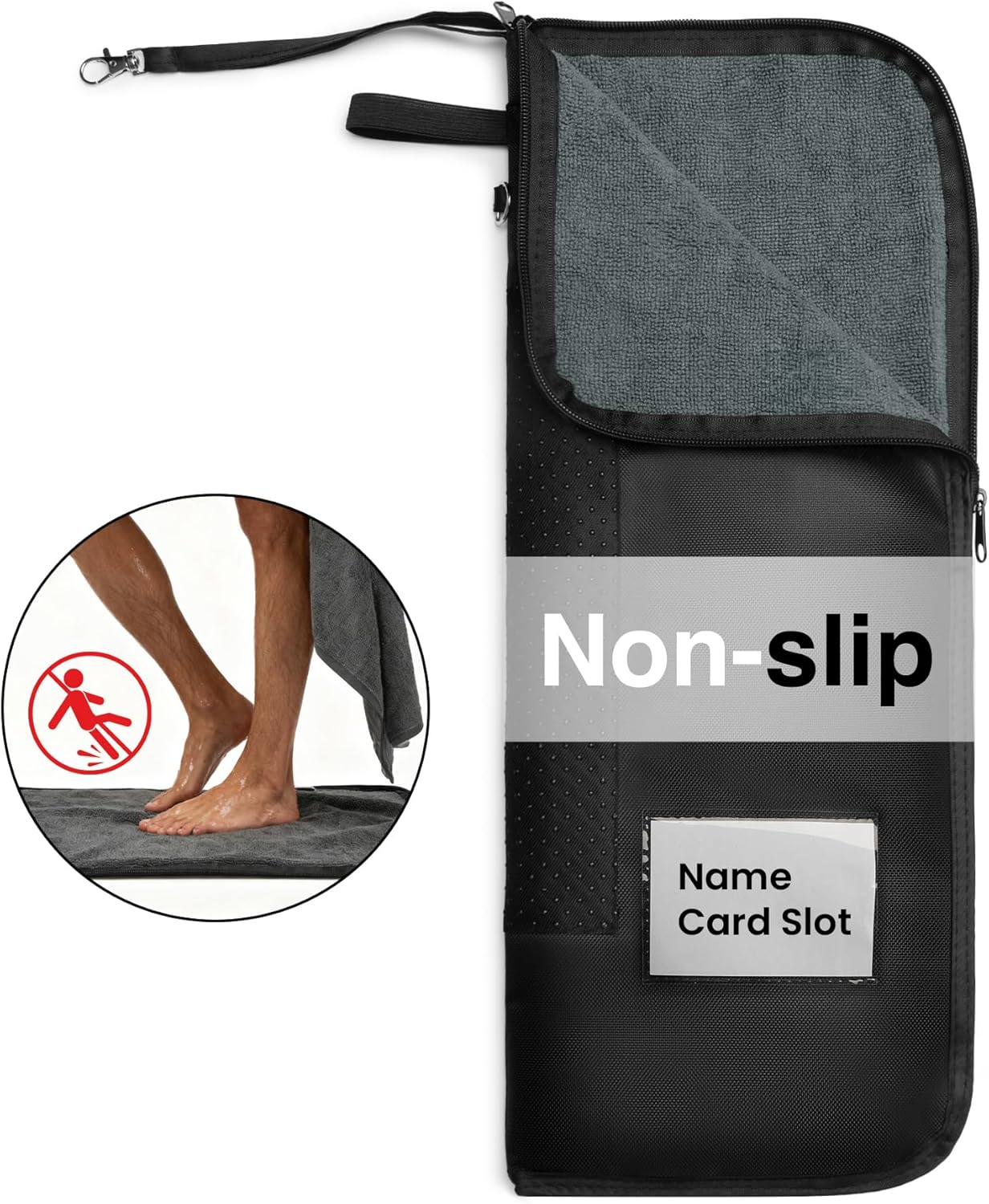 Wet Bag, 2-in-1 Changing Mat & Wet Dry Bag with Non-Slip Backing, Water-Resistant Zipper & Towel Lining, Leakproof Foldable Storage for Swimsuit, Gym, Beach, Travel, or Baby Diapers