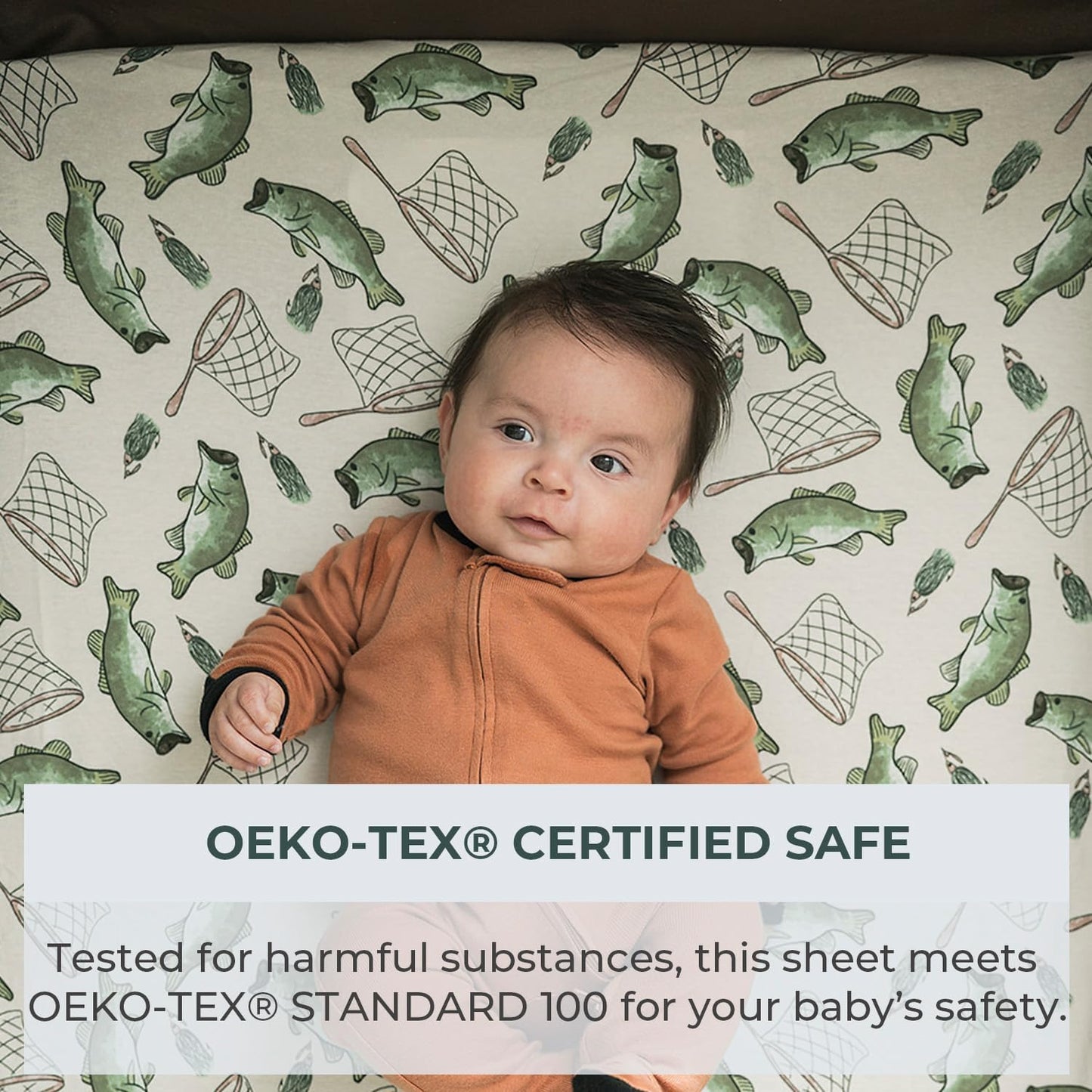 Pobibaby – 2 Pack Pack N Play Sheets and Mini Crib Sheets, Premium Fitted Pack N Play Sheets for Standard Playards and Mini Cribs – Ultra-Soft Jersey Knit, Safe and Snug for Baby (Gone Fishing)