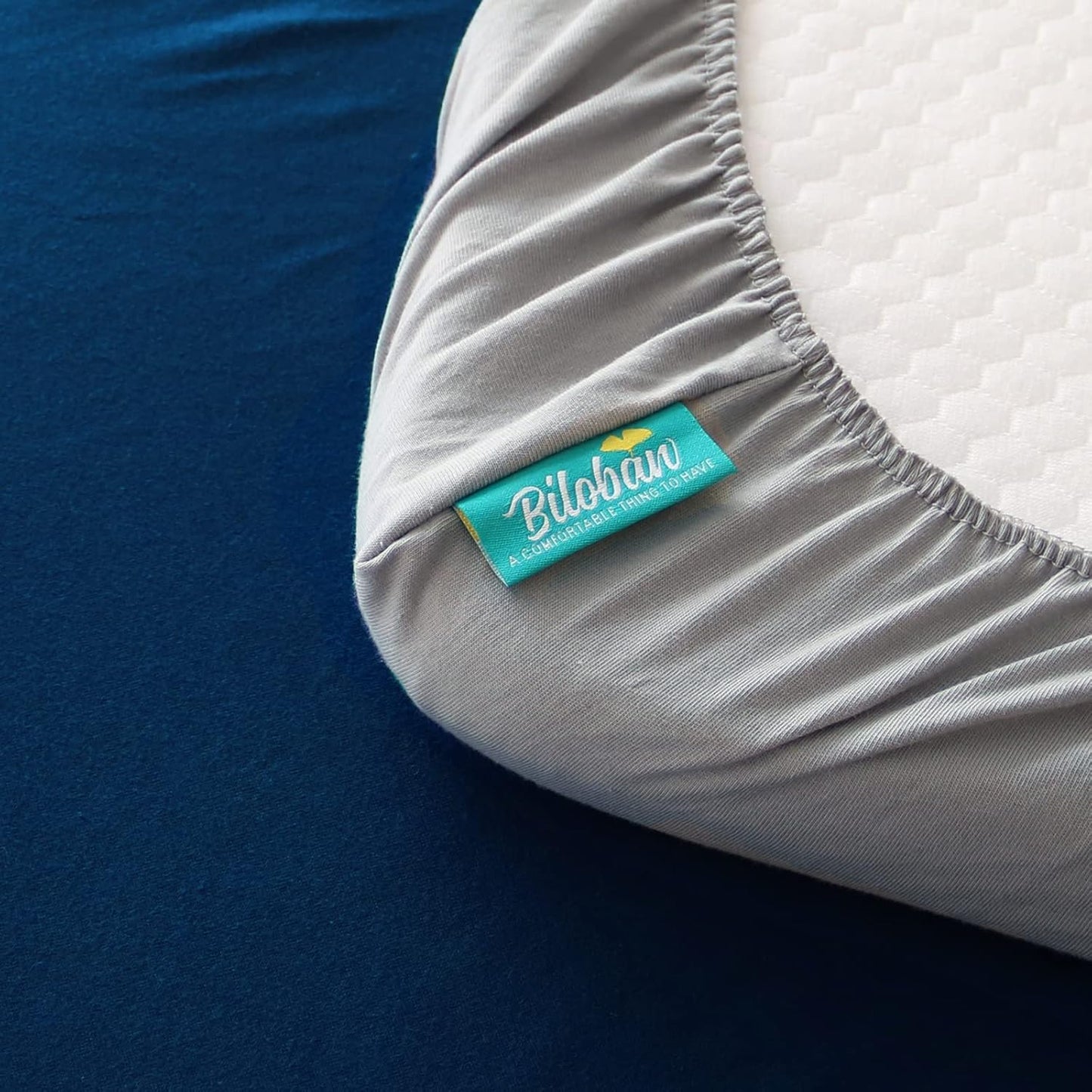Bassinet Sheets Fit for Jimglo 3 in 1 Baby Bassinet, Mika Micky and Nordmiex Bedside Sleeper Bedside Crib,100% Cotton, 2 Pack, Ultra Soft Bassinet Sheet, Gray and Navy Blue