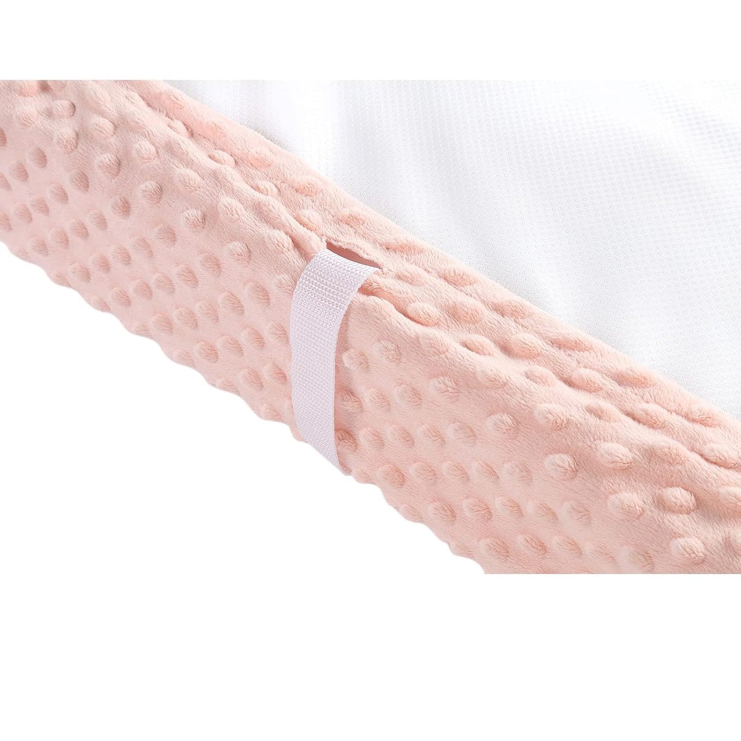 2 Pack Solid Changing Table Pad Cover Cradle Sheet, Fits 32"/34''x16 Contoured Diaper Changing Pad, Dots Plush Changing Table Covers (Pink + Purple)