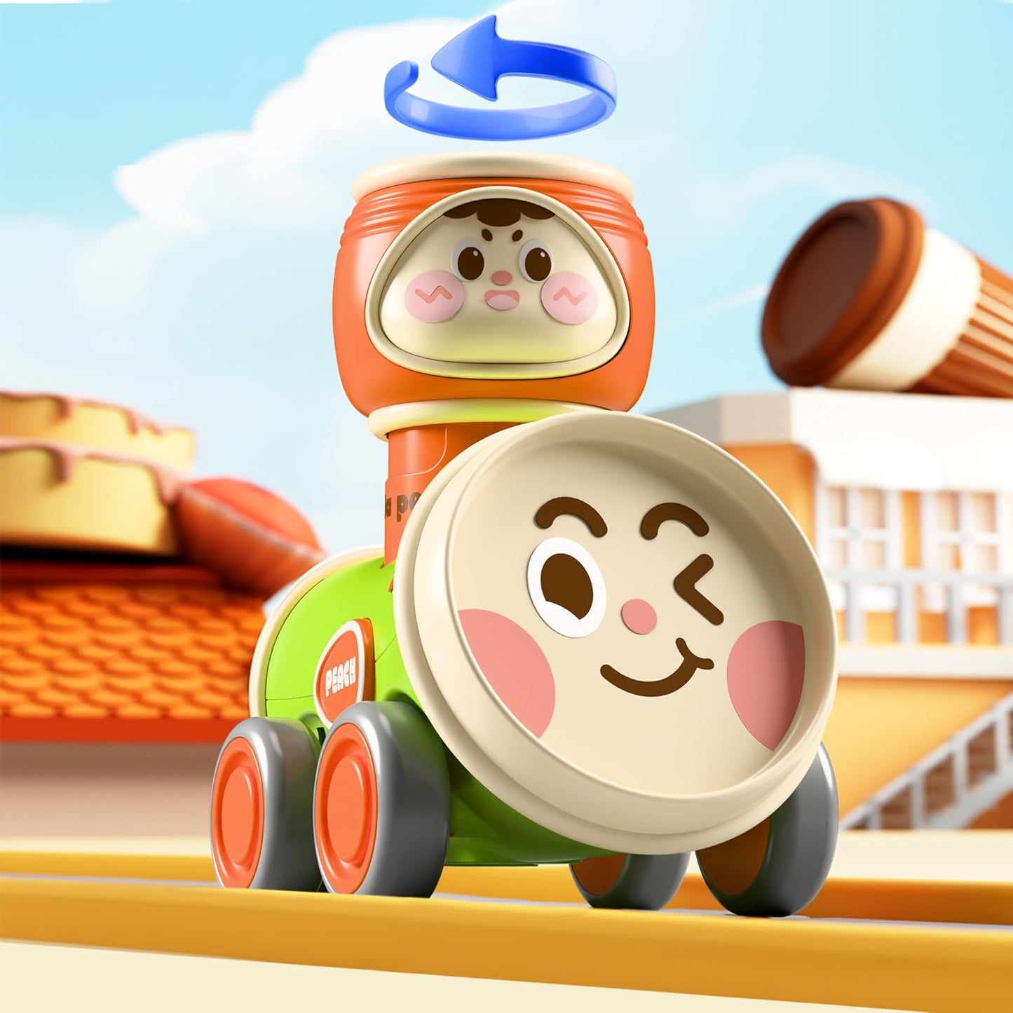 iPlay, iLearn Press to Go Car Toys Set for Toddlers 1-3, Baby Push Go Friction Racing Cars, Infant Play Vehicle Set, 1st Birthday Gifts for 6-9-12-18 Months, 1 2 3 One Years Old Boys Girls Child Kids