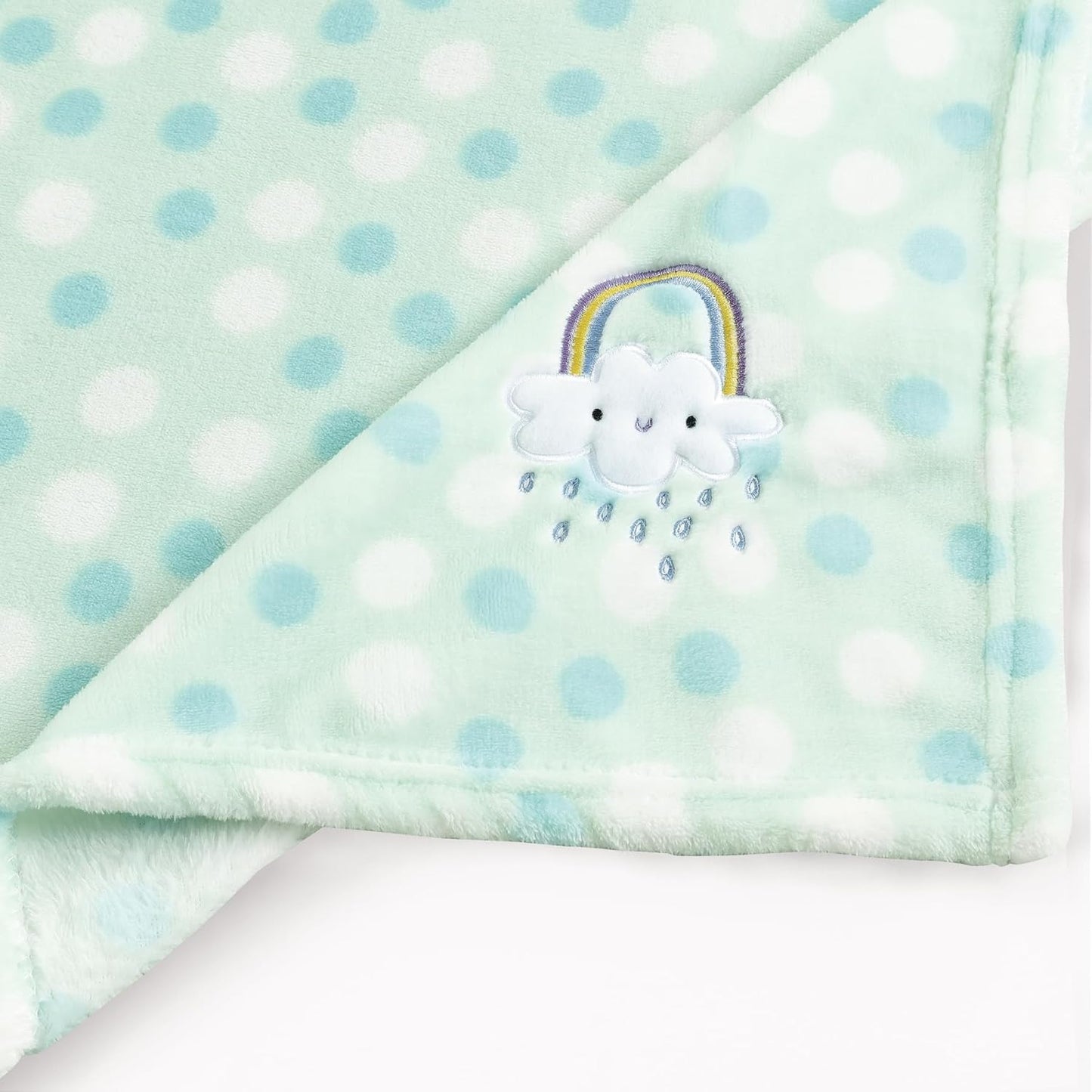 CREVENT 30"X40" Lightweight Fuzzy Fluffy Warm Plush Baby Blanket for Infant Toddler Newborn Unisex Crib Cot Stroller - Green Rainbow Unisex