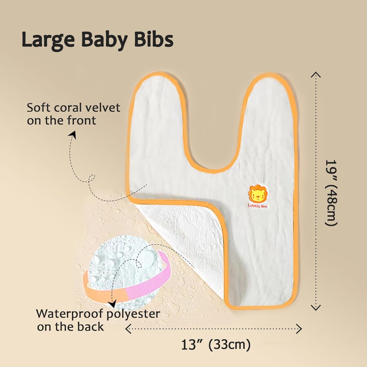 Bibs,Extra large bibs for Toddlers, Towel Bibs,Waterproof and super absorbent.
