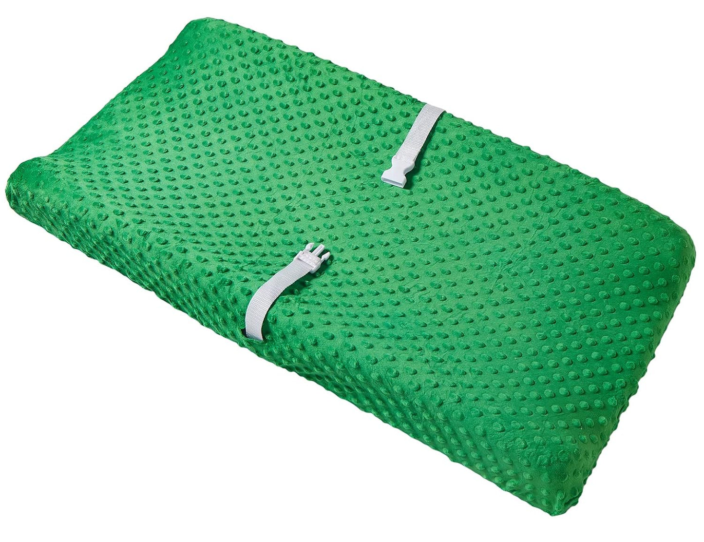 Solid Changing Table Pad Cover Cradle Sheet, Fits 32"/34''x16 Contoured Diaper Changing Pad, Ultra Soft Cozy Dots Plush Changing Table Covers, Breathable Wipeable Removable (Fern Green)