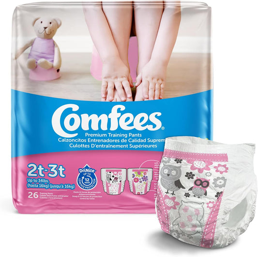 Comfees Training Diaper Pants for Girls, JB S2 6/26, 26 Count