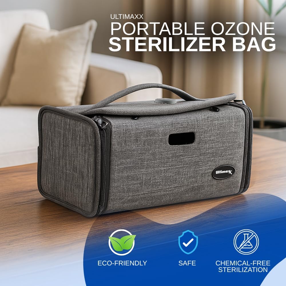 Ultimaxx Portable Ozone Sterilizer Bag – USB Powered, UV & Ozone Sanitization for Masks, Baby Bottles, Phones, Clothes, Electronics, Beauty Tools, Pet Toys – Kills Germs