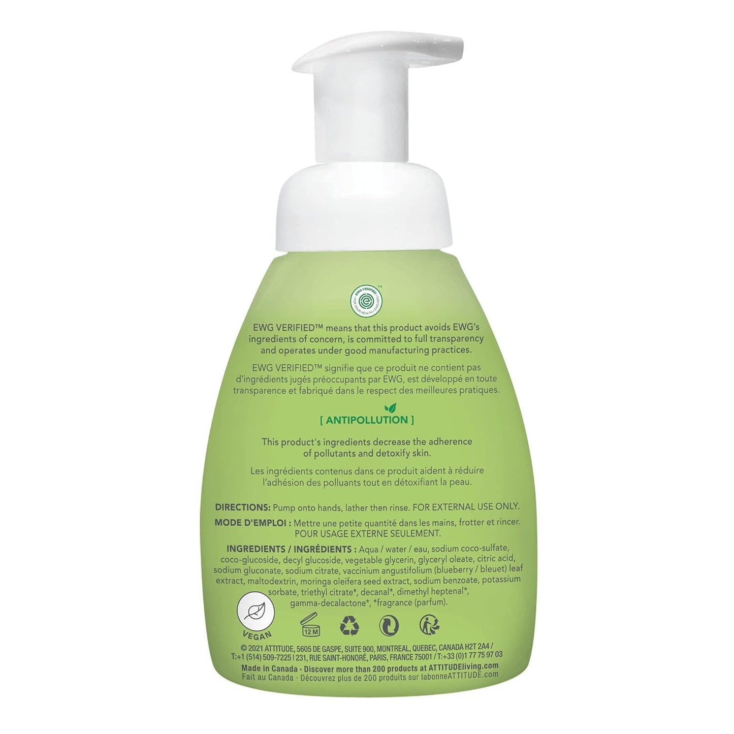 ATTITUDE Foaming Hand Soap for Kids, Plant and Mineral-Based Ingredients, Vegan and Cruelty-free Personal Care Products, Watermelon & Coco, 10 Fl Oz (Pack of 2)