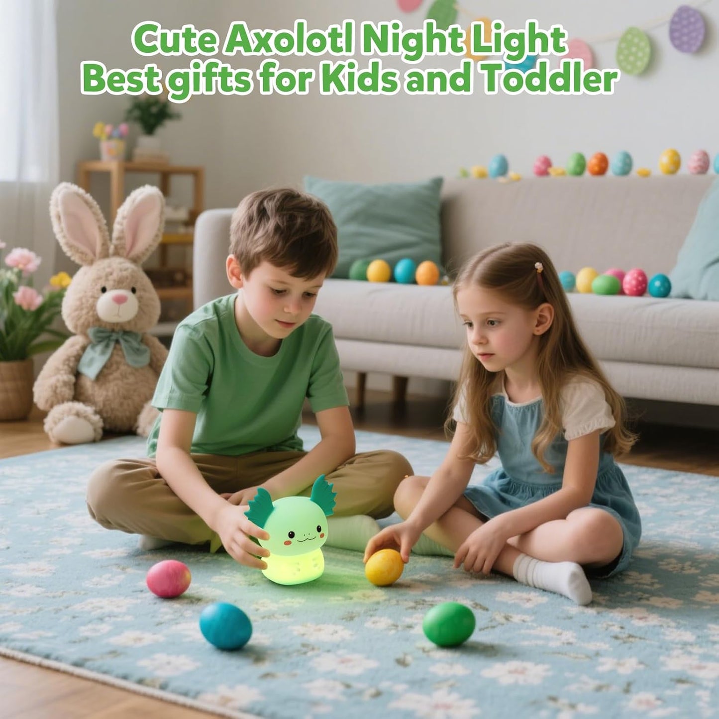 Axolotl Lamp, Axolotl Night Light, Eye-Caring Dimmable LED, Rechargeable Silicone Bedside Lamp, Night Lamp for Kids, Gifts for Boys and Girls, Funny Animal Light,Living Room,Kids Room&Girls Room Decor