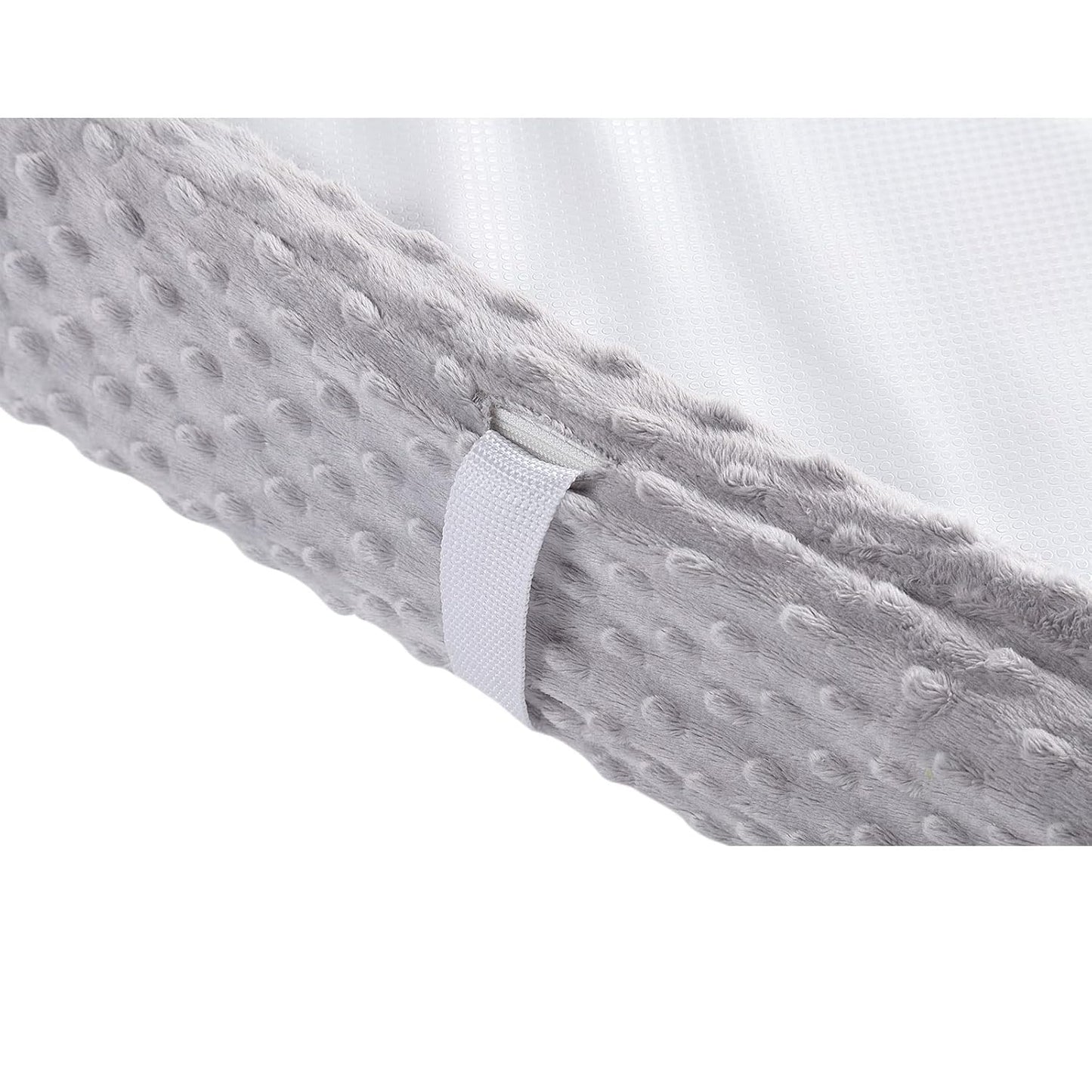 Solid Changing Table Pad Cover Cradle Sheet, Fits 32"/34''x16" Contoured Diaper Changing Pad, Ultra Soft Cozy Minky Dots Plush Changing Table Covers, Breathable Wipeable Removable (Grey)