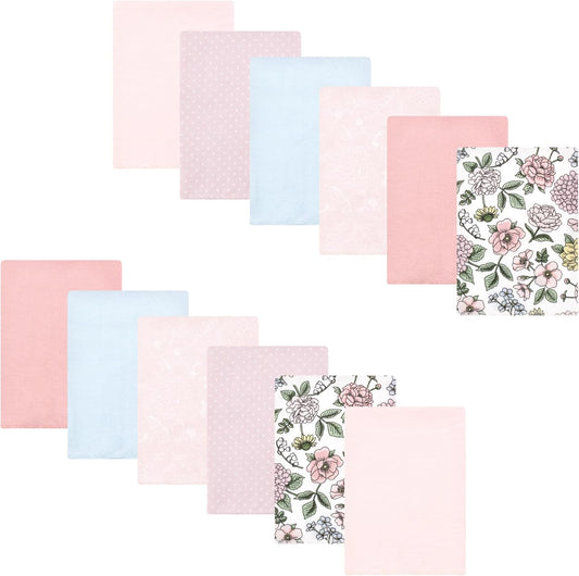 Luvable Friends Hudson Baby Flannel Burp Cloths 12pk, Vintage Floral