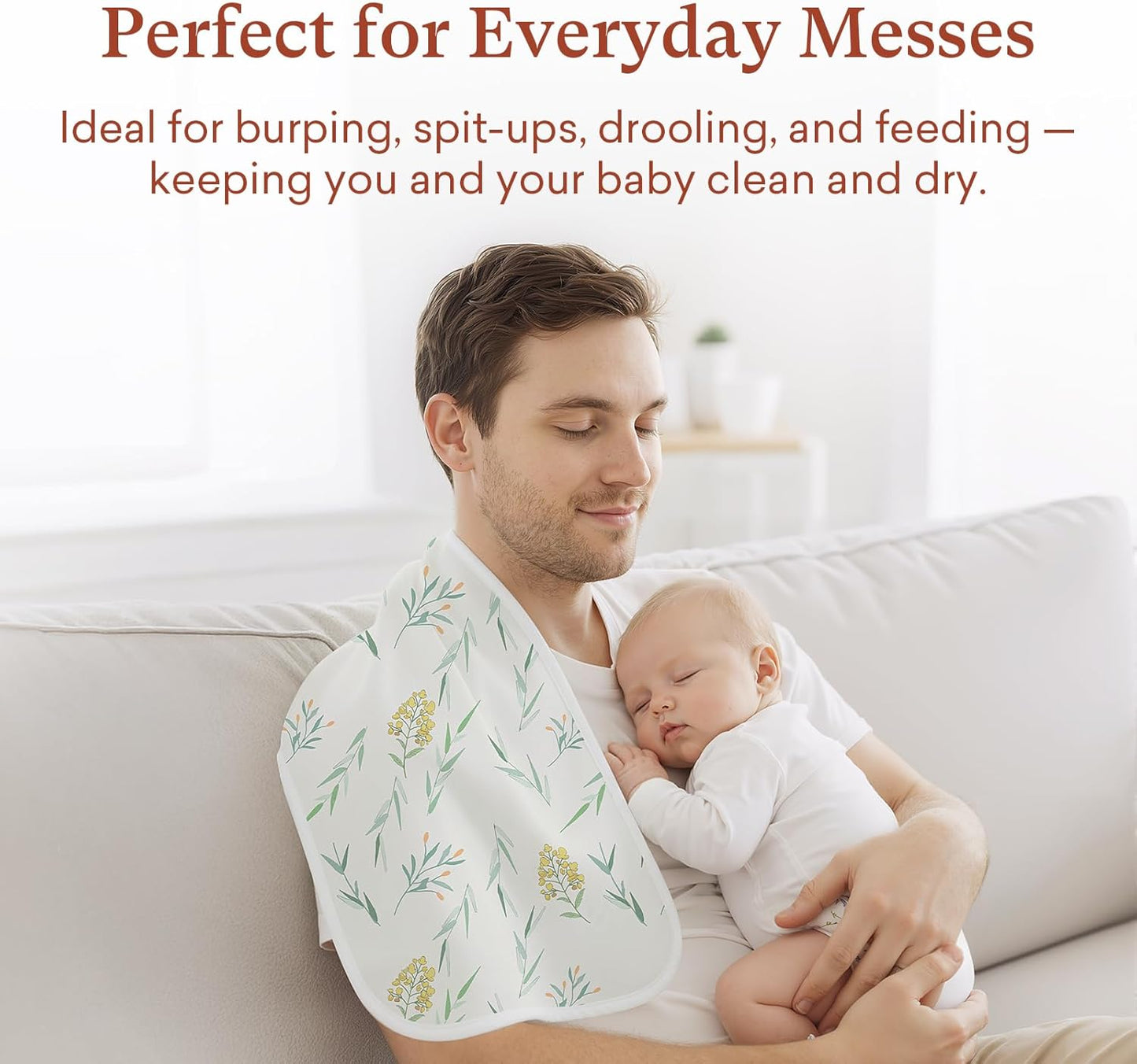 Premium 8-Pack Waterproof Baby Burp Cloths, Extra Large 13"X26" Soft Absorbent Burping Clothes for Newborns and Infants, Baby Shower Boys Girls