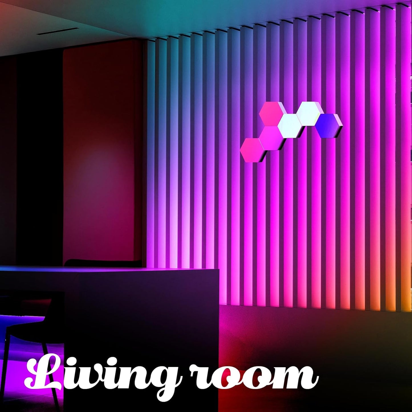 ODISTAR Remote Control Hexagon Wall Light,Smart Wall-Mounted Touch-Sensitive DIY Geometric Modular Assembled RGB led Colorful Light with USB-Power,Used in Bedroom (10-Pack)