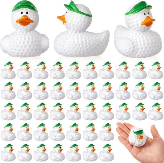 Deekin 12 Pcs Rubber Duck 2 Inch Bulk Sport Party Favors for Birthday Party Decorations Club Player Gift (Green Golf)