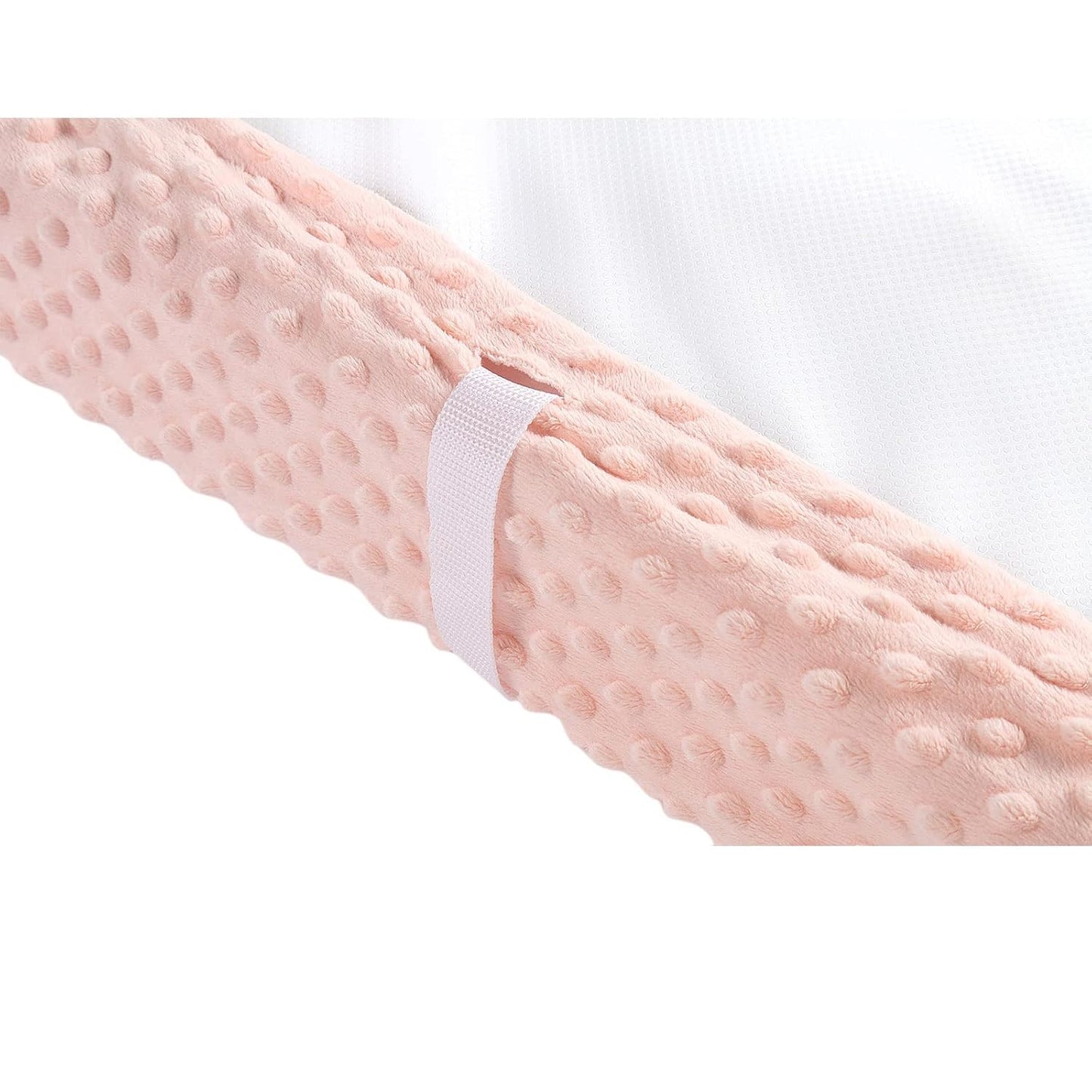 Solid Changing Table Pad Cover Cradle Sheet, Fits 32"/34''x16 Contoured Diaper Changing Pad, Ultra Soft Cozy Dots Plush Changing Table Covers, Breathable Wipeable Removable (Light Pink)