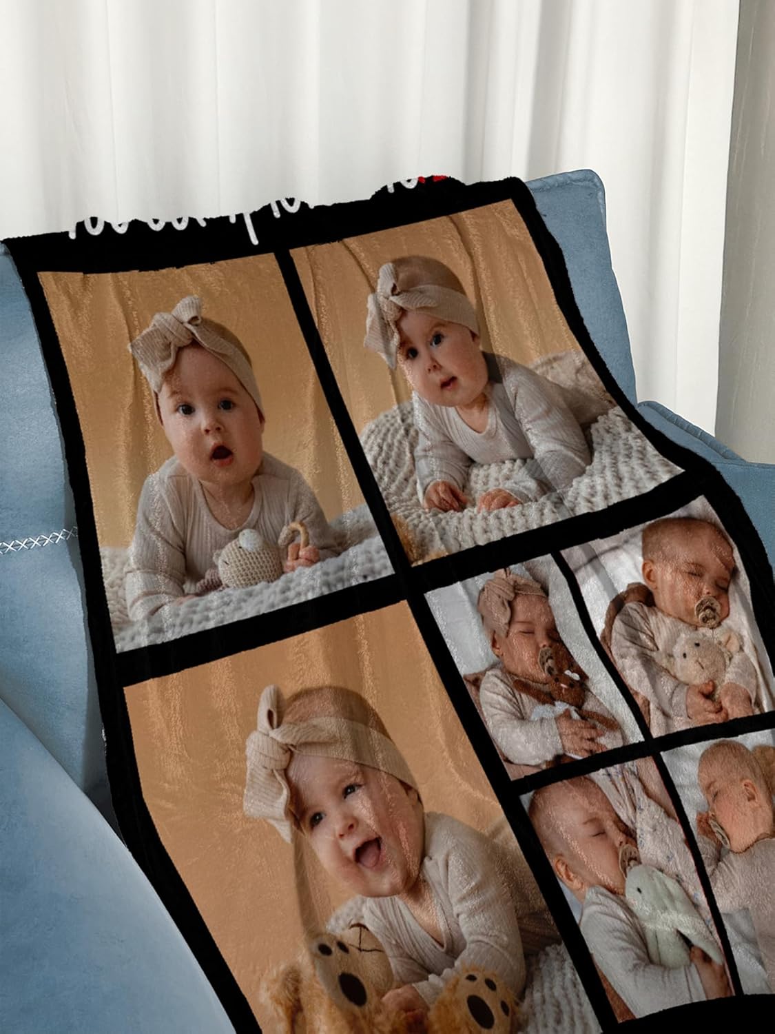 Personalized Photos Blanket Custom Blanket with Picture Text Customizable Flannel Blankets for Birthday Gift