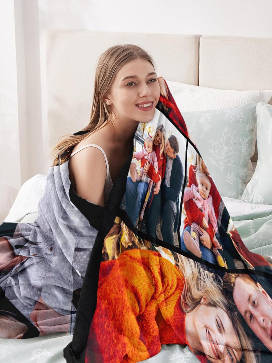 Personalized Blanket with Picture Custom Blanket with Photos Text Customize Valentines Day Gifts Birthday Gifts for Her Him Girlfriend Boyfriend Wife, 50 * 60in