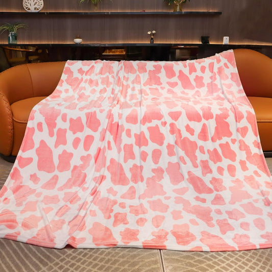 Pink Queen Fleece Blanket 90"x90" - Large Fuzzy Cow Print Bedding for Couch, Bedroom Decor - Lightweight Soft Throw Gifts for Women & Teen Girls