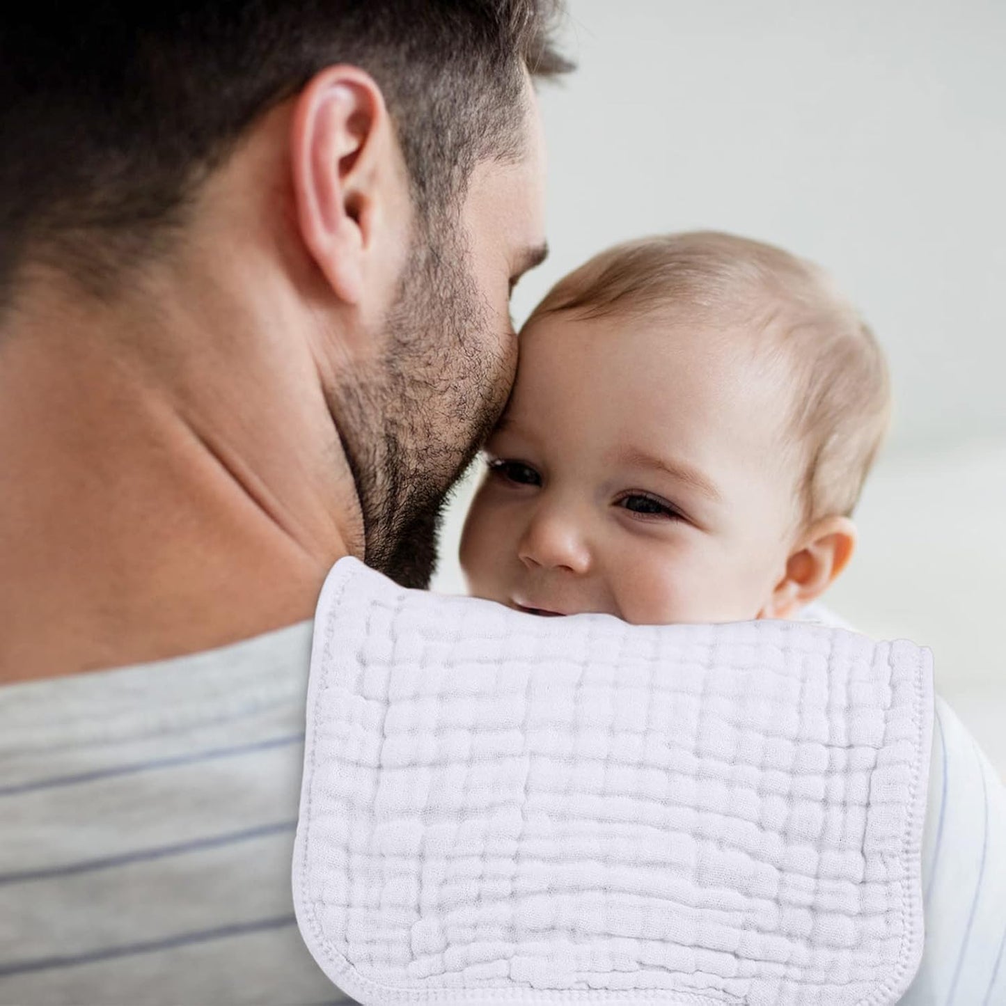 Looxii Muslin Burp Cloths 100% Cotton Muslin Cloths 12 Pack Large 20''x10'' Extra Soft and Absorbent Baby Burping Cloth for Boys and Girls (White+Pink)